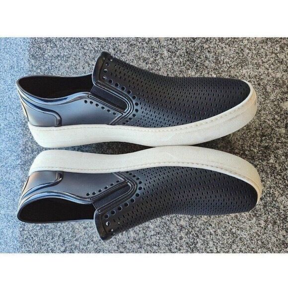 Salvatore Ferragamo Perforated Fury Navy Blue Rubber Boat Shoes Men Sz 9D US/42 main image 4